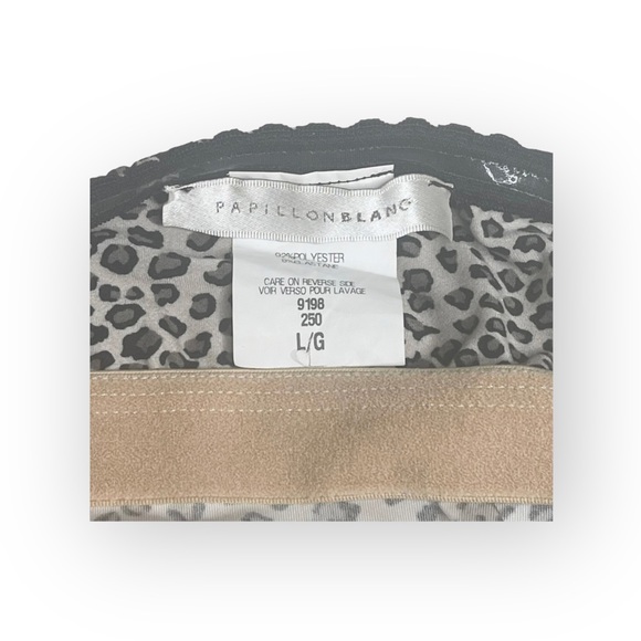 new Papillon Blanc 🝮 Bustier Halter Top 🝮 Eyelash Lace Trim 🝮 Leopard 🝮 L - Picture 8 of 16